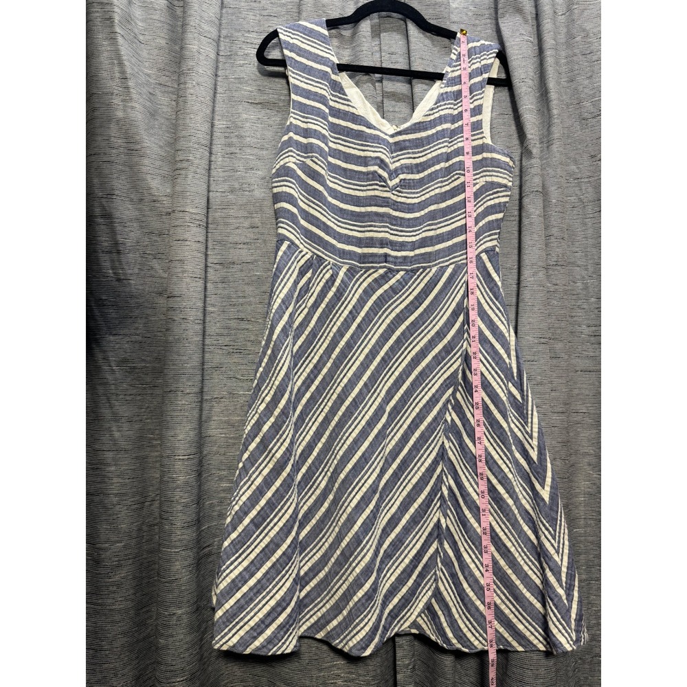 Antonio Melani Striped Fit & Flare Dress V-Neck Sleeveless Casual Size‎ 12